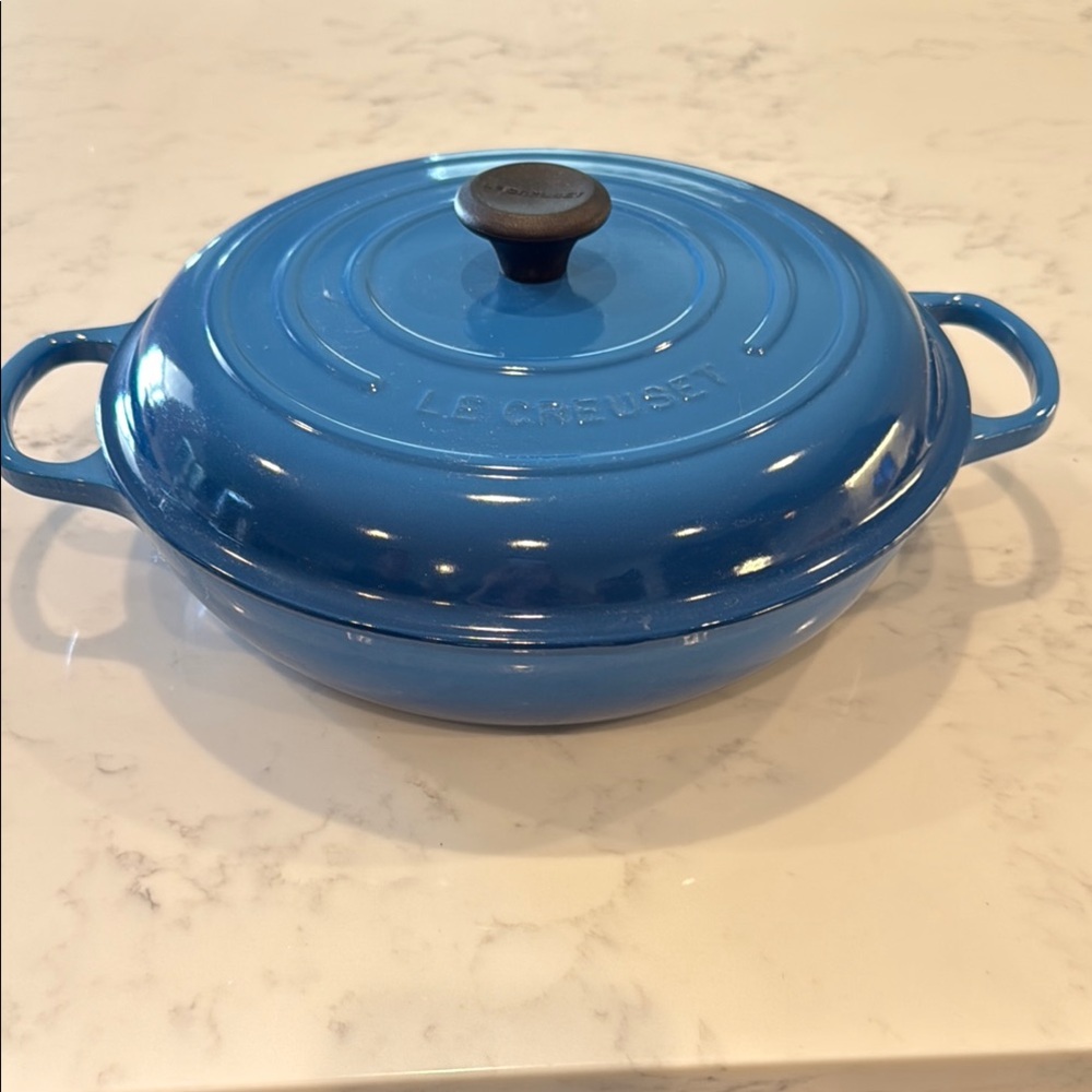 Le Creuset Marseille Blue Cast Iron Signature Braiser 5qt